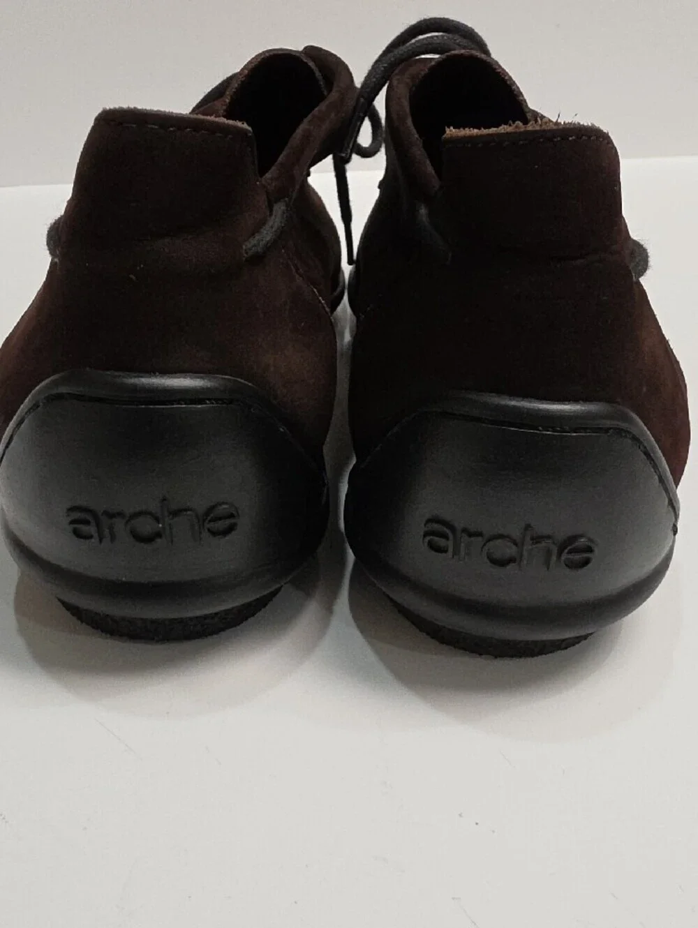 Arche France Dark Brown Suede Square-Toe Lace-Up Loafers / Oxfords - Size 10